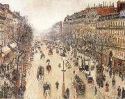 Camille Pissarro The Boulevard Montmartte on a Cloudy Morning oil painting